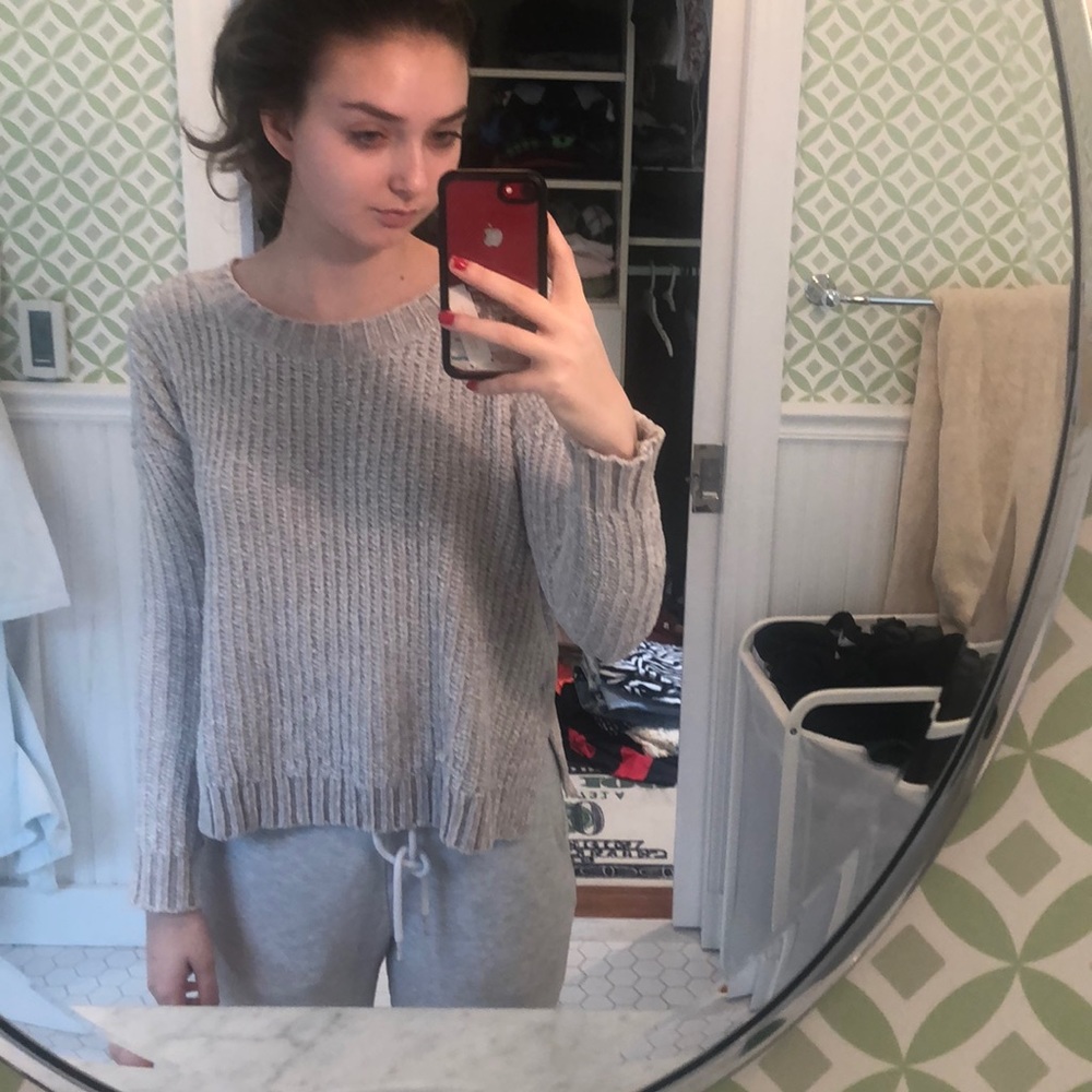 silver sweater